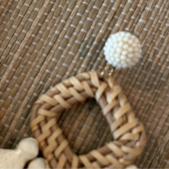 Bauble Bar Raffia and Tassel Statement Earrings - Picture 5 of 5